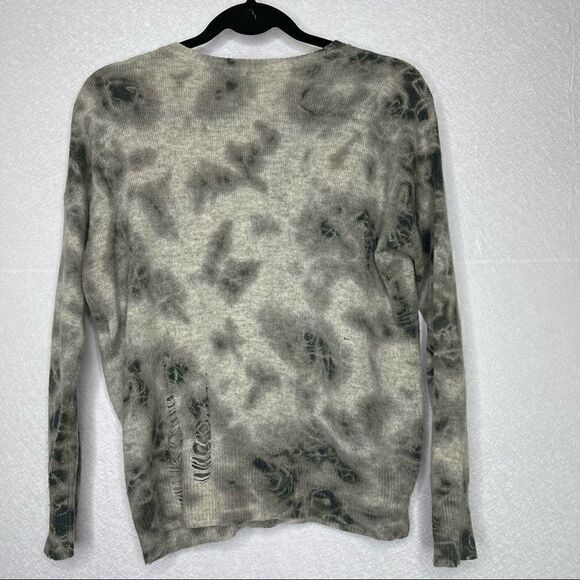 RAQUEL Allegra Distressed Cashmere Blend Pullover Tie Dye Sweater - Picture 6 of 6